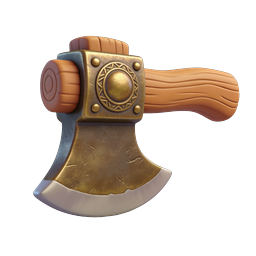 Viking Battle Axe 3D Icon | Medieval Weapon Asset