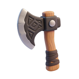 Stylized Viking Axe Icon - Fantasy Weapon 3D