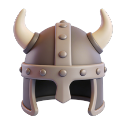 Viking Warrior Helmet Icon - 3D Rendered Norse Design