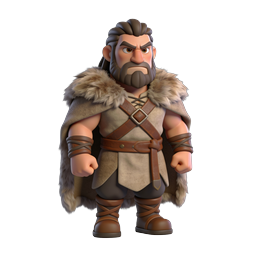 Viking Warrior 3D Character Icon - Fantasy Game Asset