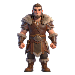 Viking Warrior Character Icon - 3D Fantasy Game Asset