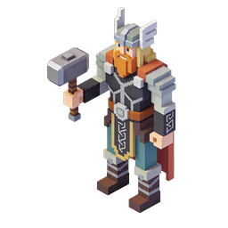 Viking Warrior Hammer Icon | Isometric Norse Character