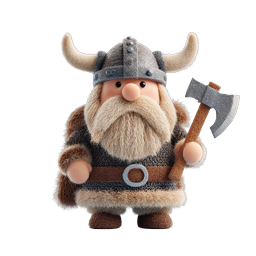 Cute Plush Viking Warrior Character Icon