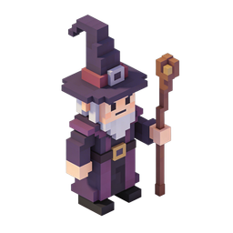 Pixel Art Wizard Icon for Fantasy Themes