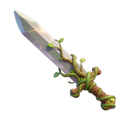 Vine-Wrapped Fantasy Sword Icon - Nature Magic Weapon