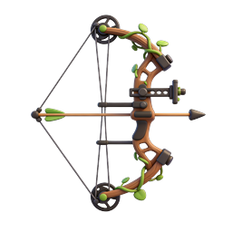 Vined Compound Bow 3D Icon | Archery & Hunting Design