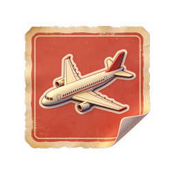 Vintage Airplane Sticker Icon - Retro Travel Design
