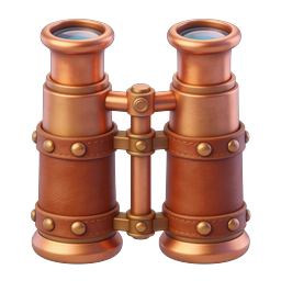 Vintage Copper Binoculars Icon - Antique Optical Equipment