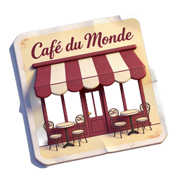 Illustration de devanture de café français vintage