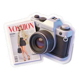 Vintage Camera & Fashion Magazine 3D Icon