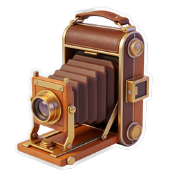 Vintage Bellows Camera Icon - Antique Photography