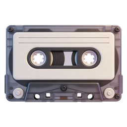 Vintage Cassette Tape Icon - Retro 3D Audio Storage