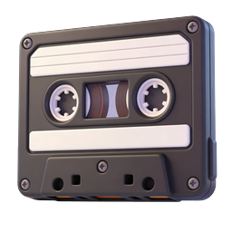 Vintage Cassette Tape Icon - Retro Audio 3D Design