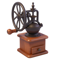 Vintage Coffee Grinder Icon - Antique Manual Mill