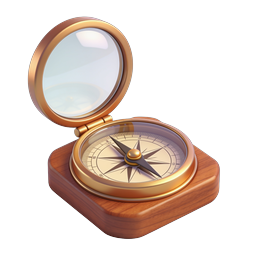 Vintage Messingkompass-Icon - Navigation & Erkundung