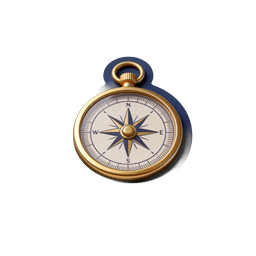 Vintage Gold Kompass Navigations-Icon mit Weltkarte