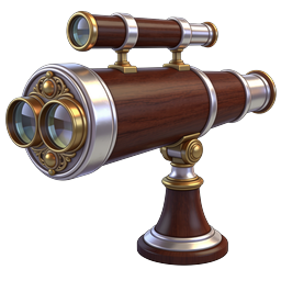 Vintage Double Telescope Antique Brass Spyglass Icon