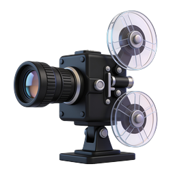 Vintage Film Camera Icon - Classic Cinema 3D