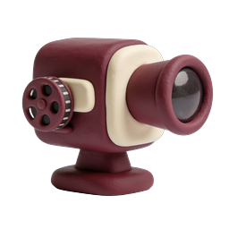 Vintage Film Camera Clay Style Icon for Cinema Apps
