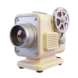 Vintage Film Projector 3D Icon | Cinema Movie Equipment
