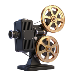ไอคอนเครื่องฉายภาพยนตร์วินเทจ | ดีไซน์ 3D โรงภาพยนตร์คลาสสิก