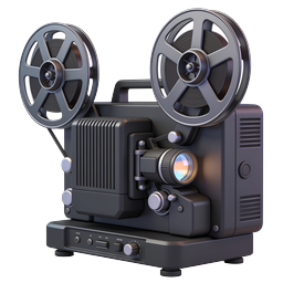 Vintage Film Projector Icon | Cinema Equipment 3D Render