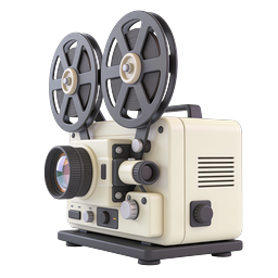 ไอคอนเครื่องฉายภาพยนตร์วินเทจ - อุปกรณ์โรงภาพยนตร์คลาสสิก