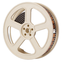 Vintage Film Reel Cinema Icon - 3D Rendered