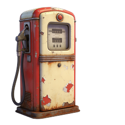 Vintage Gas Pump Icon | Retro Fuel Station 3D Render
