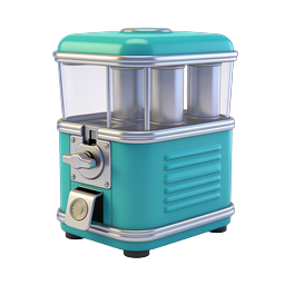 Vintage Teal Gumball Machine Icon | Retro Candy Dispenser