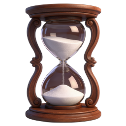 Vintage Wooden Hourglass with Flowing Sand Timer Icon