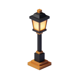 Vintage Street Lamppost 3D Icon - Isometric Design