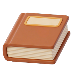 Vintage Leather Book Icon - 3D Hardcover Design