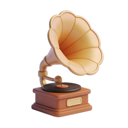 Vintage Gramophone Icon for Music Projects