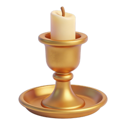 Elegant Golden Candle Icon for Home Decor Projects