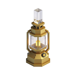 Vintage Oil Lantern Isometric 3D Voxel Icon