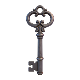 Ícone de chave mestra vintage ornamentada 3D