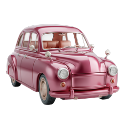 Vintage Pink Classic Car 3D Icon - Retro Auto