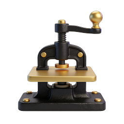 Vintage Manual Press Icon | Industrial Stamp Machine