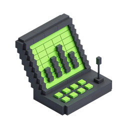 Vintage Isometric Radar Monitor Signal Icon