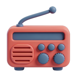Icono de radio vintage | diseño de audio retro clay 3D