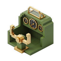 Vintage Militärfunkgerät Isometrisches 3D-Icon