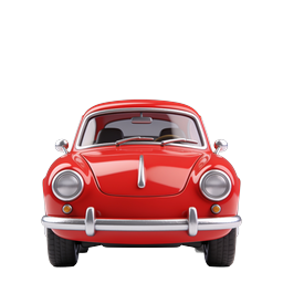 Classic Red Vintage Car Icon - Retro Front View