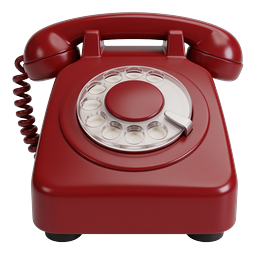 Vintage Red Rotary Telephone Icon - Classic Communication