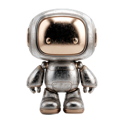 Vintage Robot Character Icon - Metallic AI Mascot