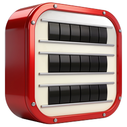 Vintage Roller Press Machine 3D Icon - Red Retro Design