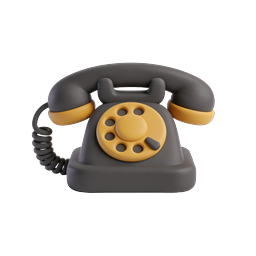 Vintage Rotary Phone 3D Icon - Classic Telephone Design
