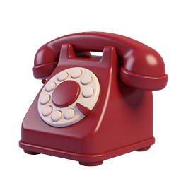 Icona telefono vintage rosso a disco - Comunicazione classica