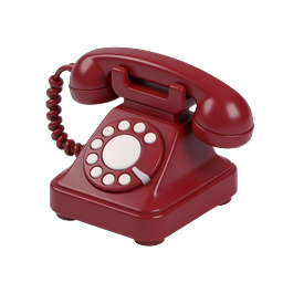 Icono 3D de teléfono de disco rojo vintage