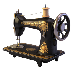 Vintage Sewing Machine Icon - Classic Antique Craft Tool